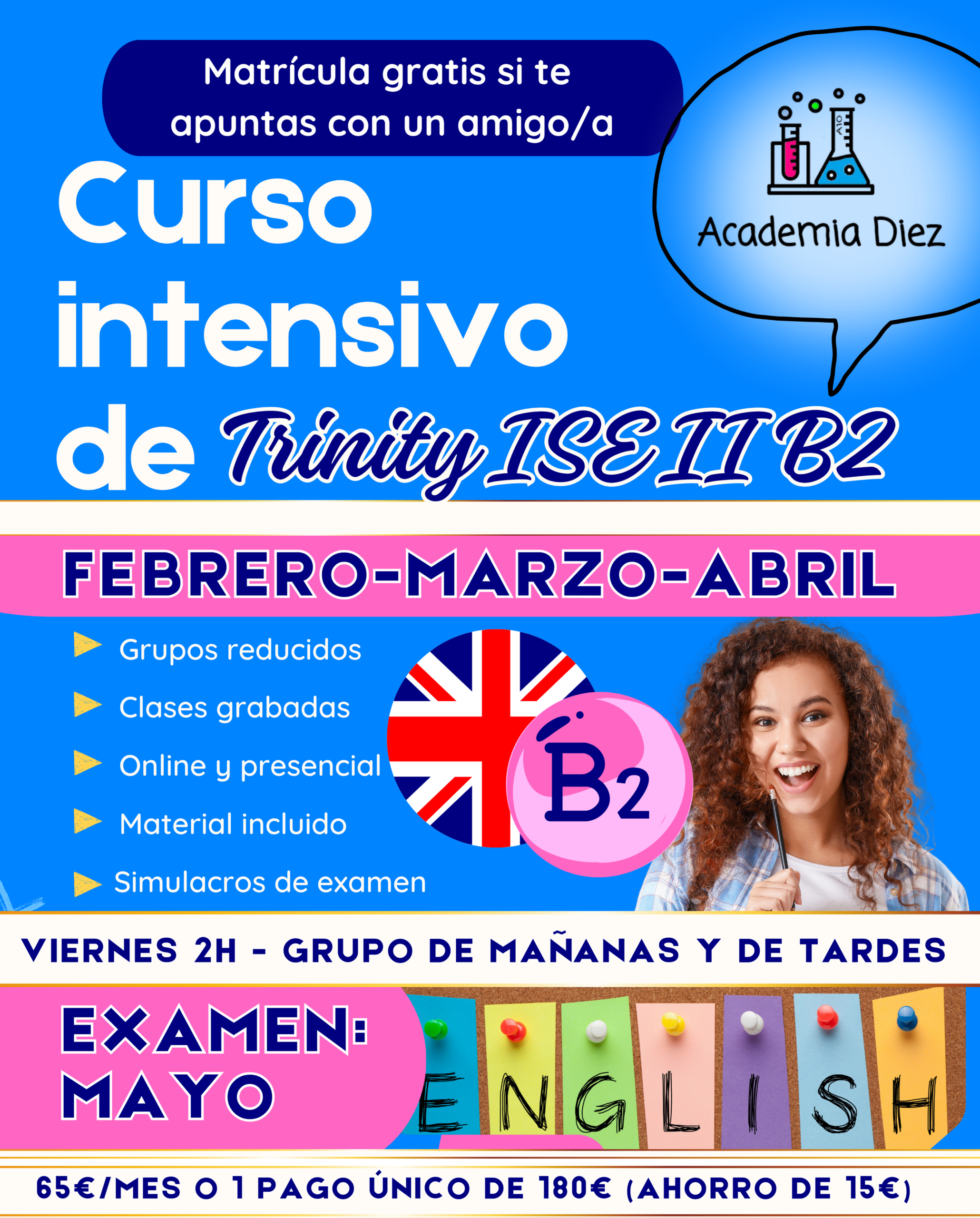 Curso Trinity B2 en Linares | Intensivo ISE II en Academia Diez